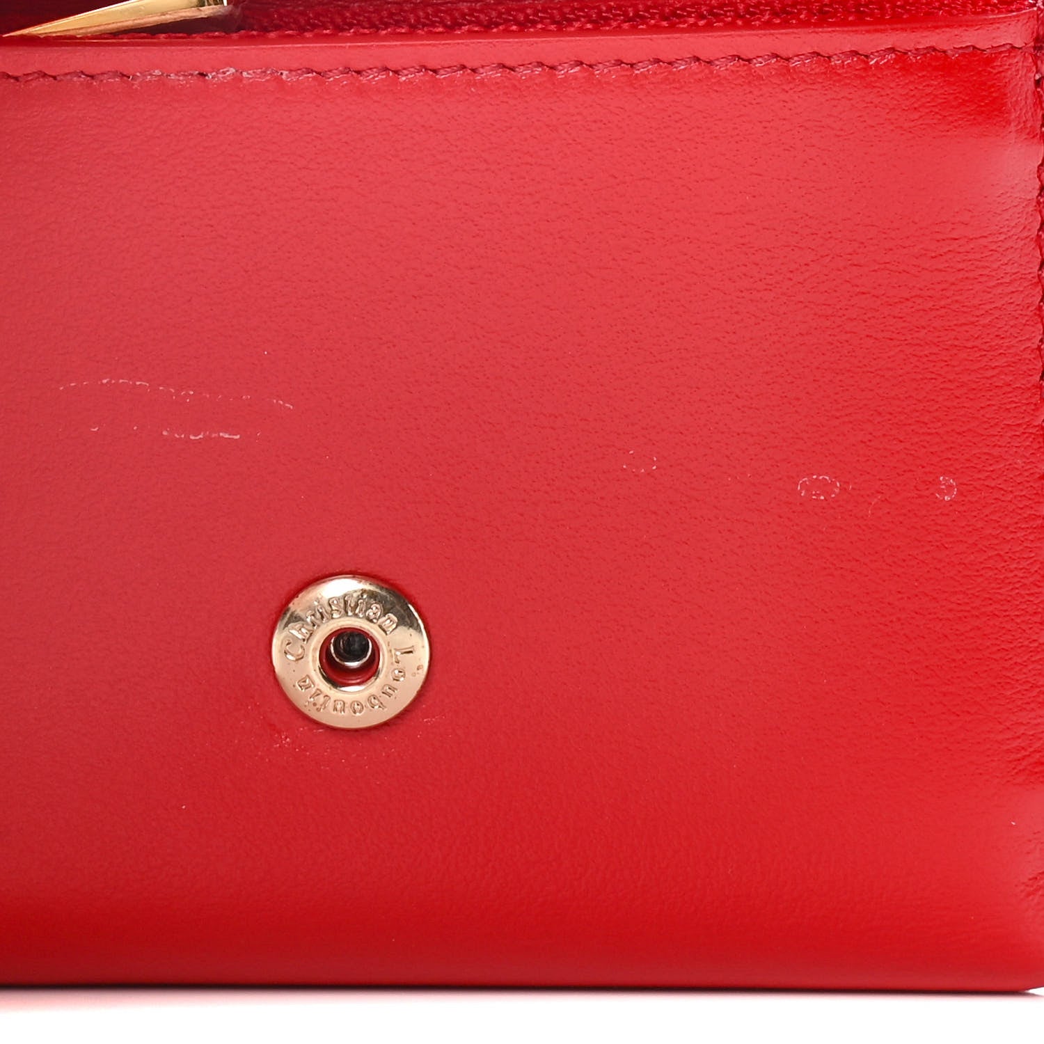 Christian Louboutin Calfskin Script Mini Loubigaga Wallet Red 13 of 15