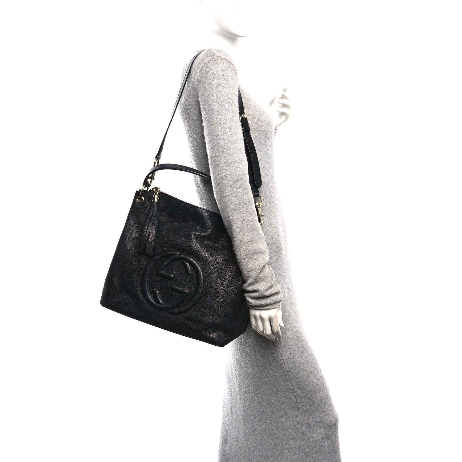 Gucci Pebbled Calfskin Large Soho Hobo Black 2 of 10
