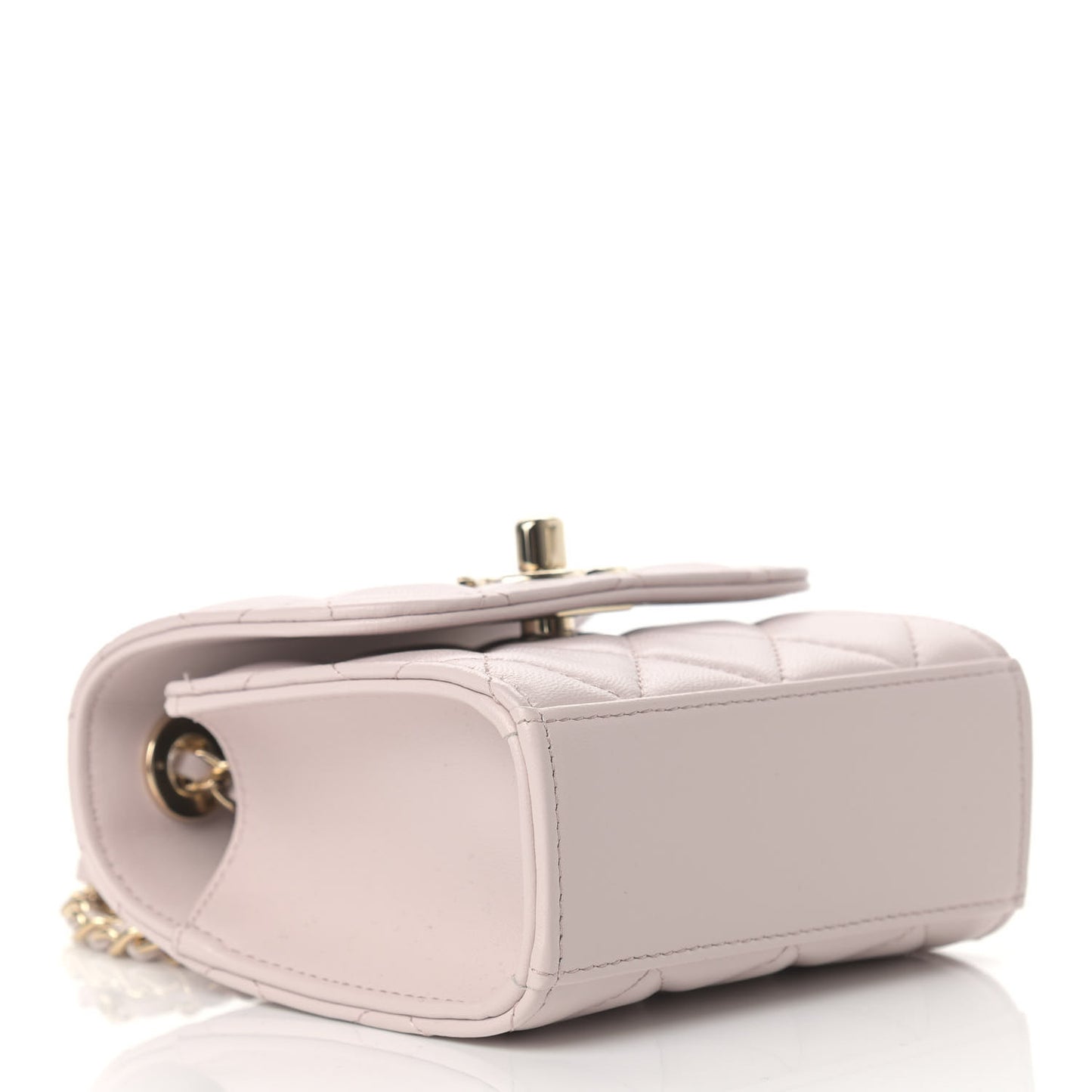 Lambskin Quilted Mini Trendy CC Clutch With Chain Light Purple