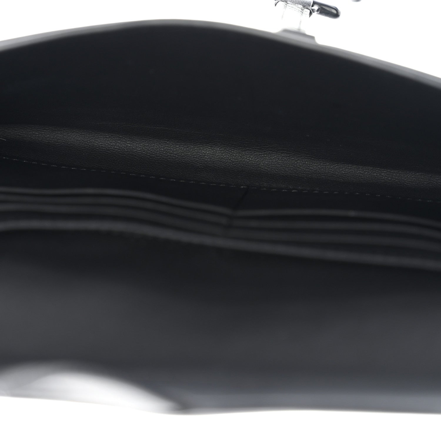 Christian Dior Ultra Matte Calfskin Saddle Chain Wallet Pouch Black 6 of 12