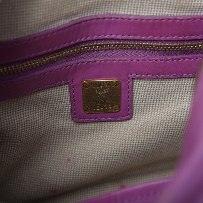 MCM Calfskin Mini Top Handle Satchel Pink 8 of 9