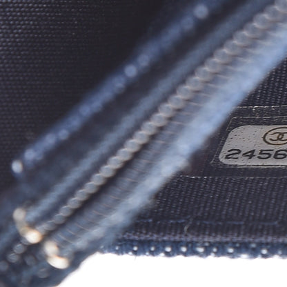 Chanel Denim Velvet Wallet On Chain WOC Blue 7 of 7