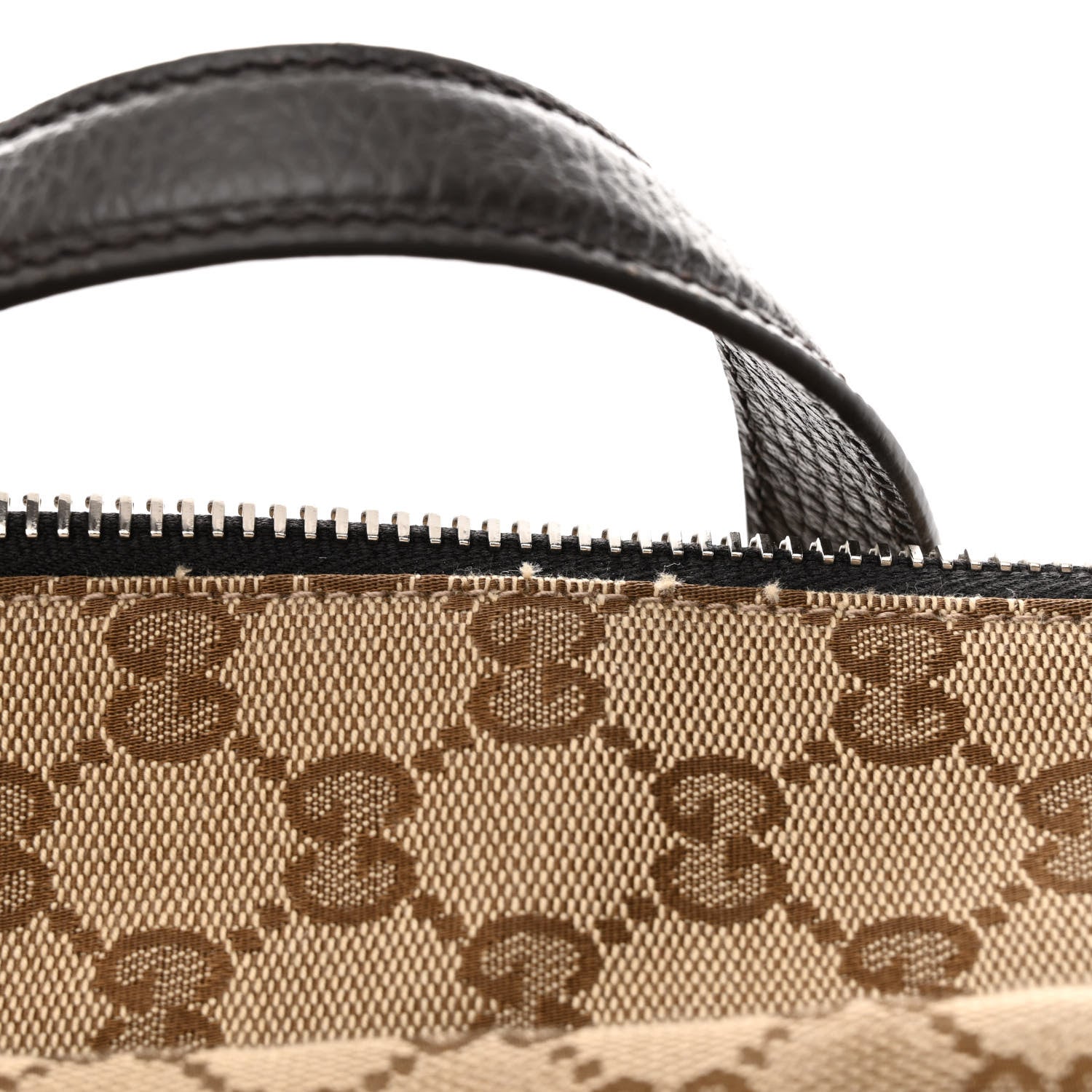 Gucci Monogram Dollar Calfskin Boston Duffle Bag Beige Ebony Testa di Moro Marrone Scuro 5 of 11