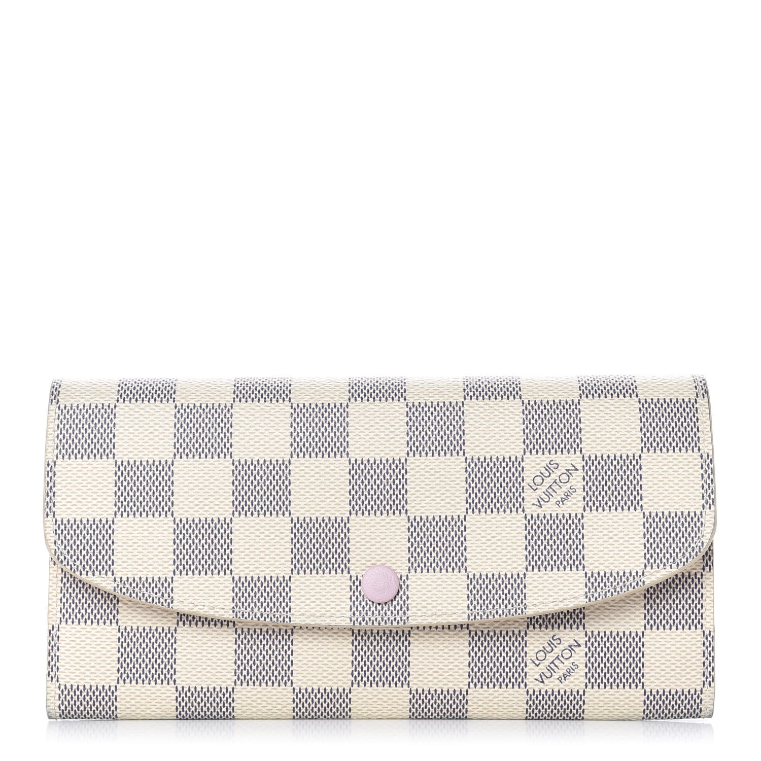Louis Vuitton Damier Azur Emilie Wallet Rose Ballerine 1 of 9