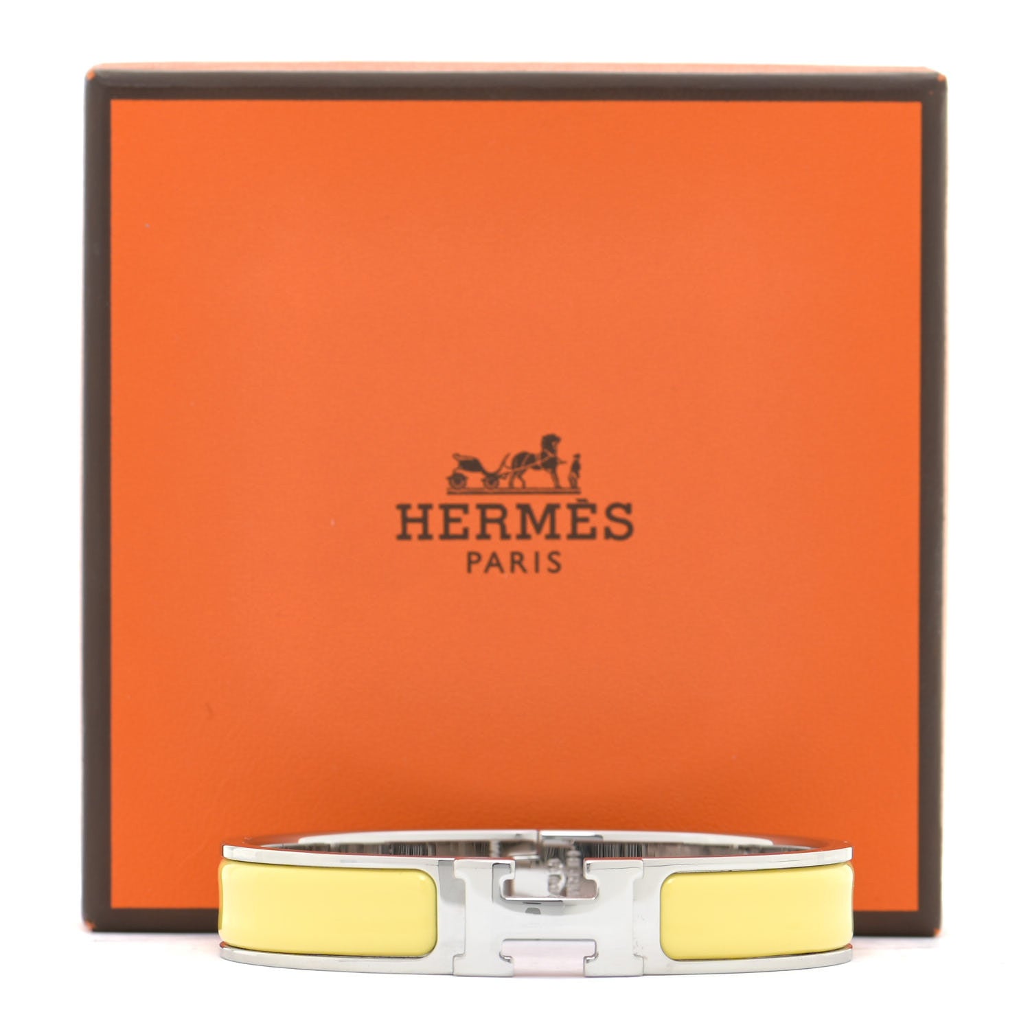 Hermes Enamel Narrow Clic Clac H Bracelet GM Jaune D'Or 6 of 6