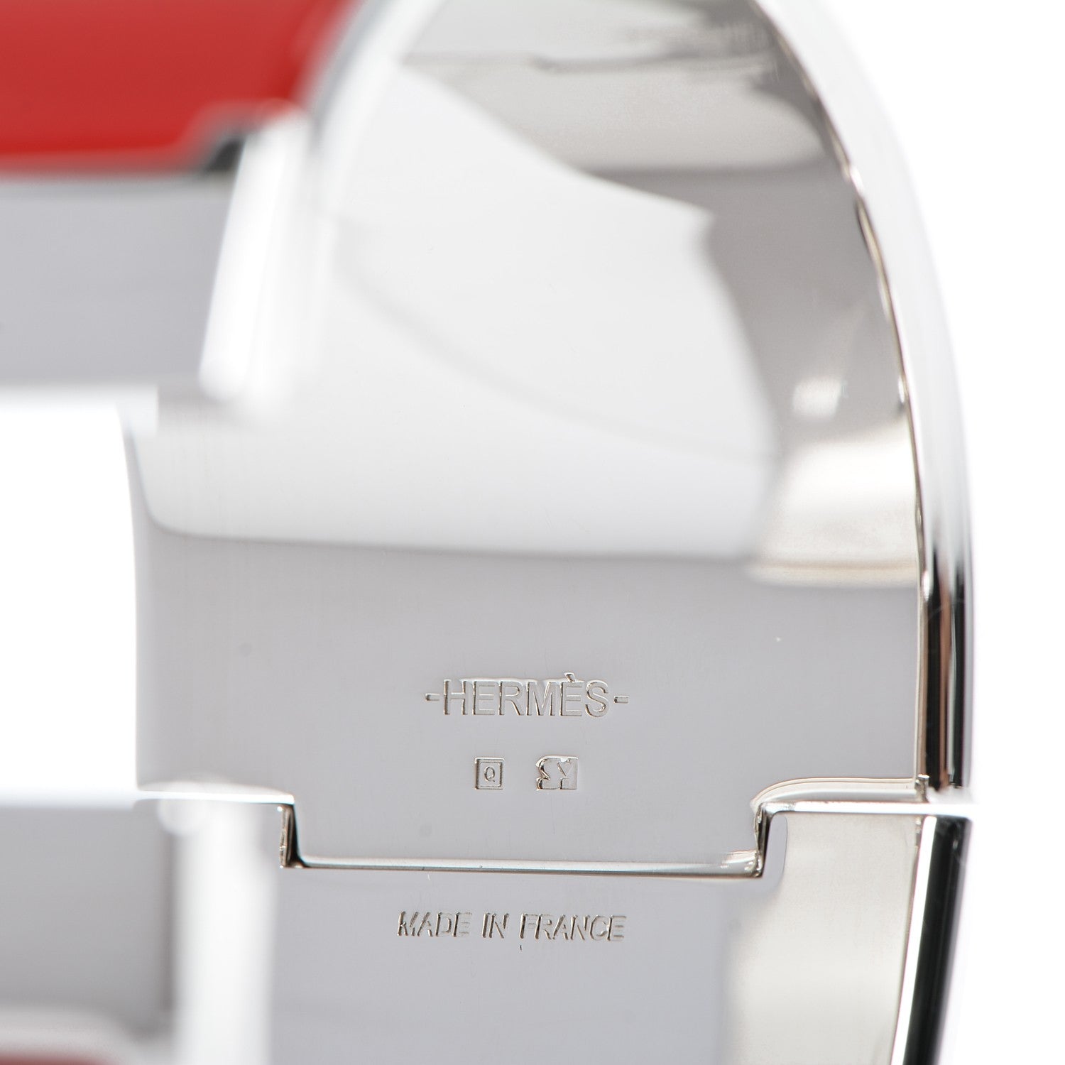 Hermes Enamel Clic Clac H Extra Wide Bracelet PM Red 4 of 4