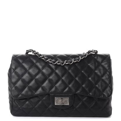 Chanel Washed Lambskin Quilted Jumbo Hybrid Reissue Flap Black 1 of 9