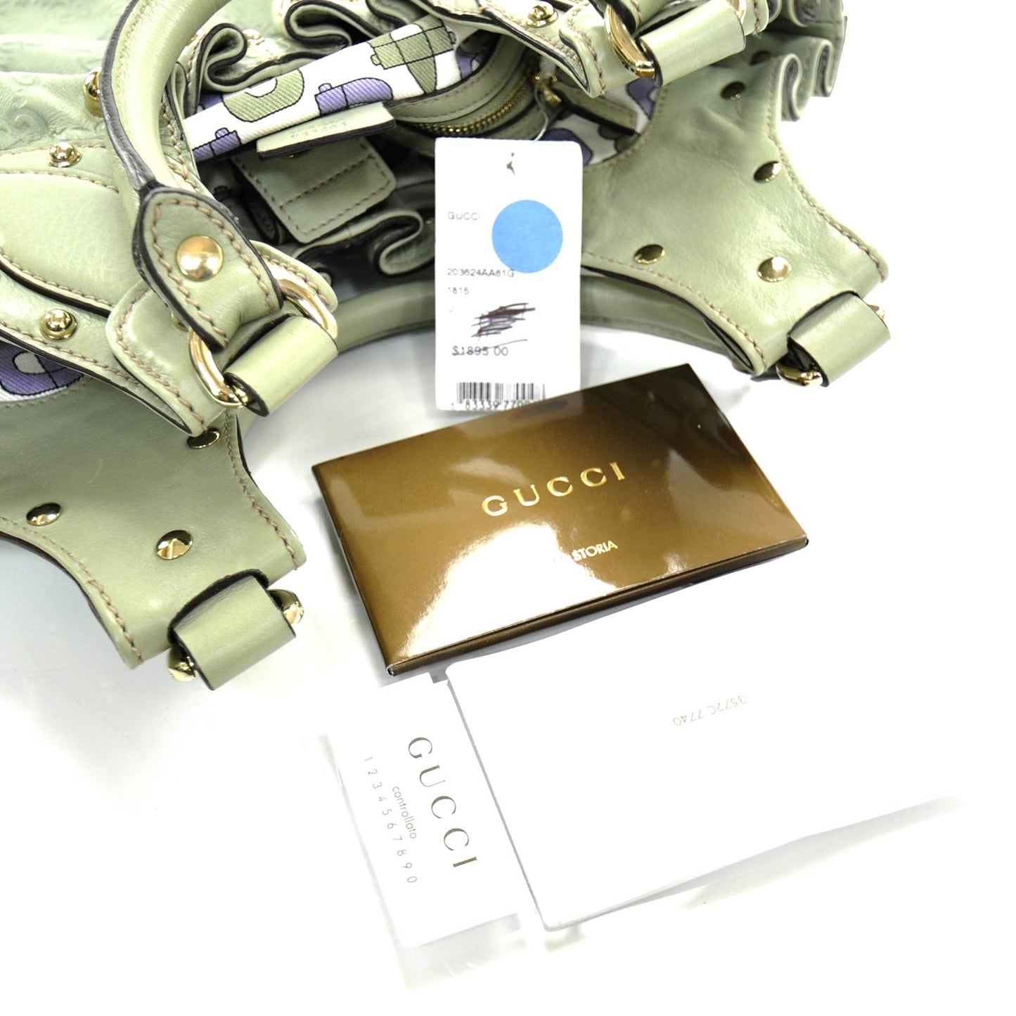 Guccissima Leather Pelham Shoulder Bag Mint Green