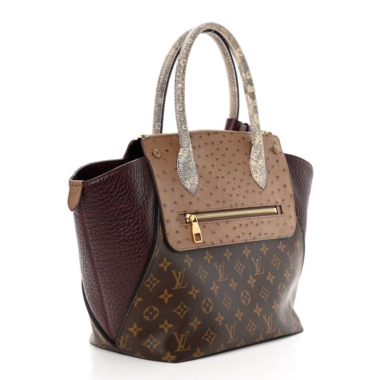 Ostrich Lizard Majestueux Tote MM Bordeaux
