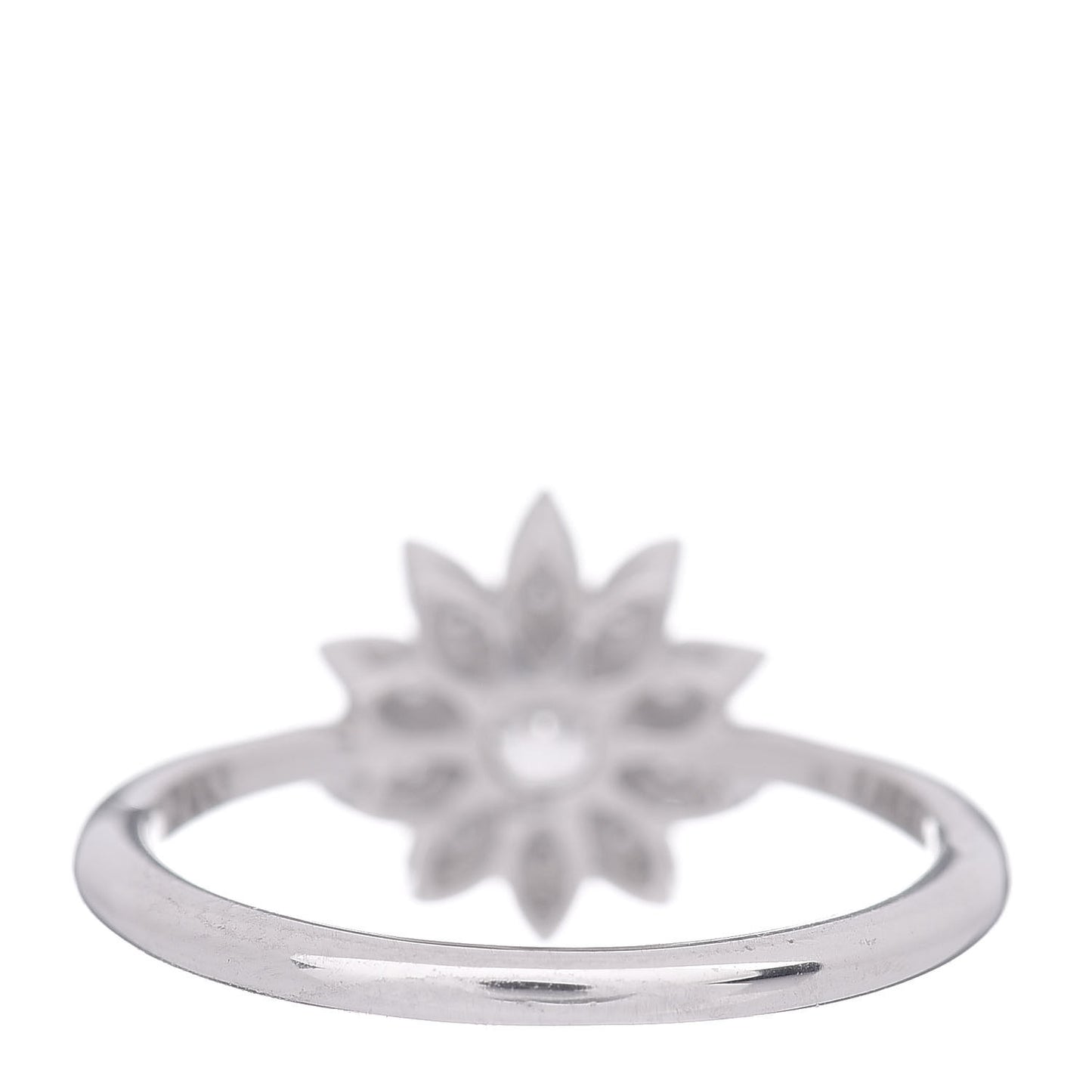 Platinum Diamond Enchant Garden Flower Ring 48 4.5