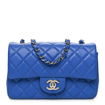 Chanel Lambskin Quilted Mini Rectangular Flap Blue 1 of 11