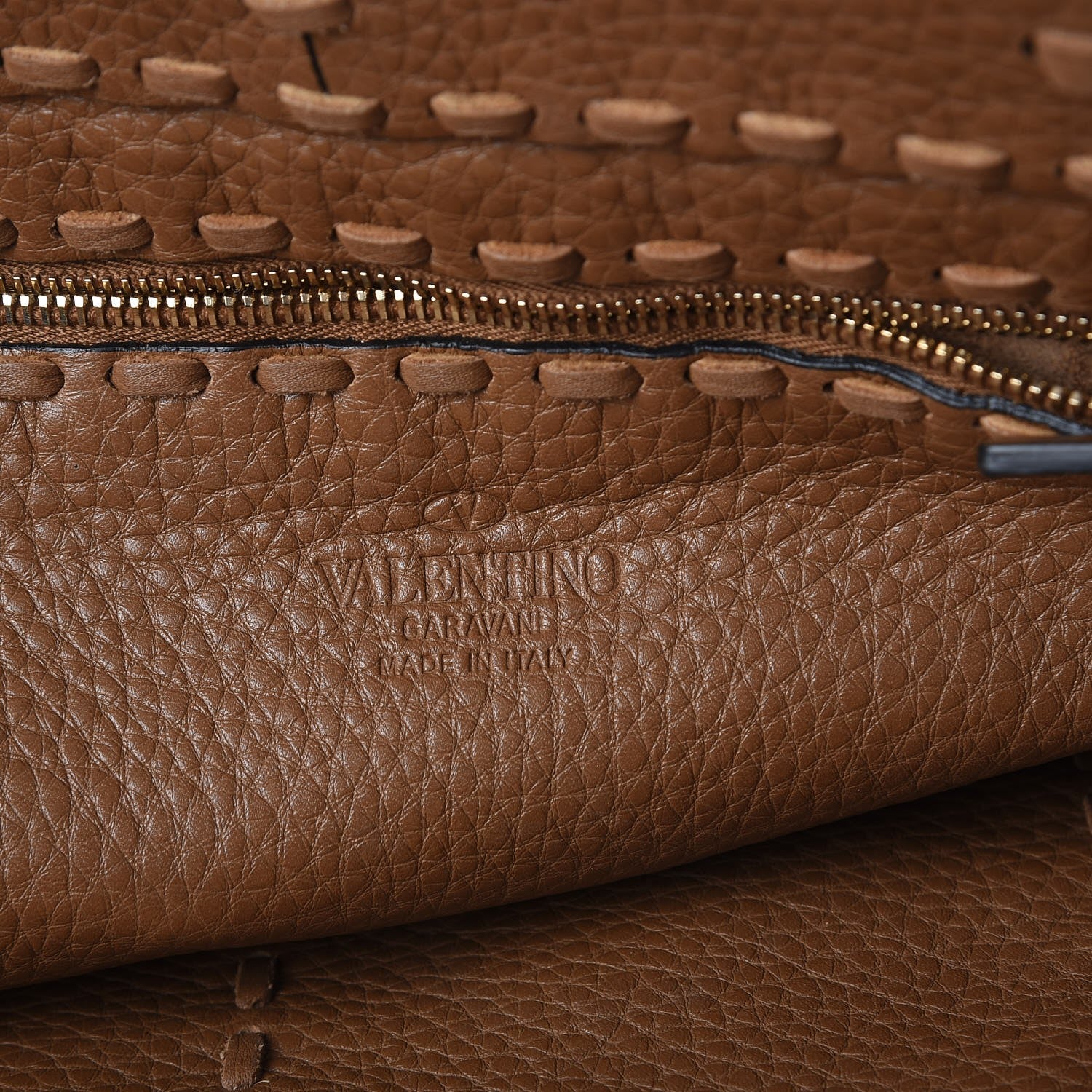 Valentino Garavani Grained Calfskin C-Rockee Fringe Tote Light Cuir 6 of 11