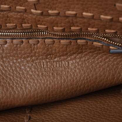 Valentino Garavani Grained Calfskin C-Rockee Fringe Tote Light Cuir 6 of 11