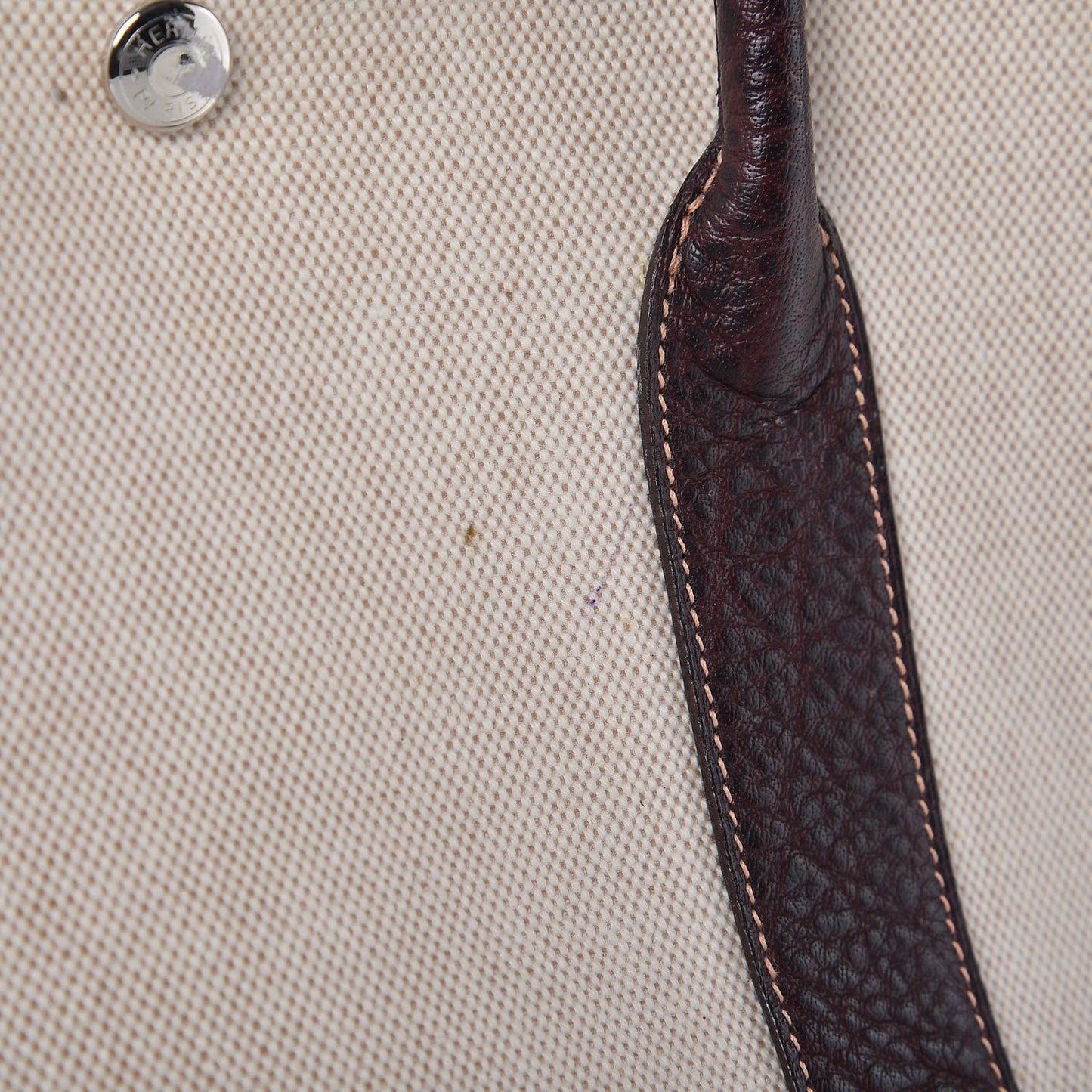 Buffle Skipper Toile Garden Party 36 MM Tote Marron Fonce