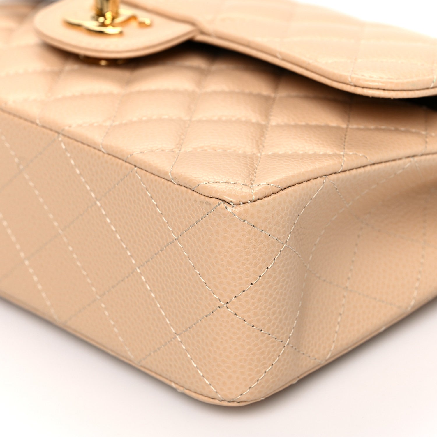 Chanel Caviar Quilted Small Double Flap Beige 8 of 8