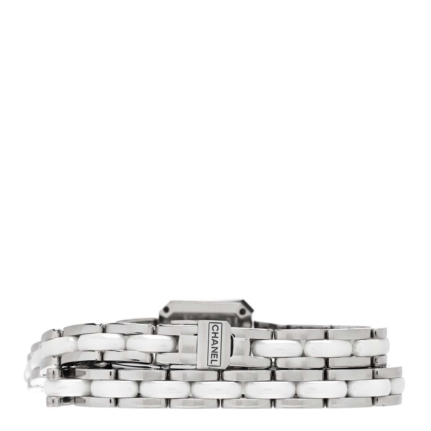 Chanel Stainless Steel Ceramic Diamond Bezel 16mm Premiere Triple Row Quartz Watch White 3 of 4