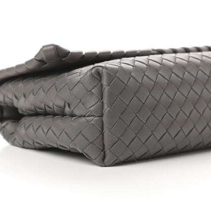 Bottega Veneta Nappa Intrecciato Baby Olimpia Shoulder Bag Steel 9 of 13