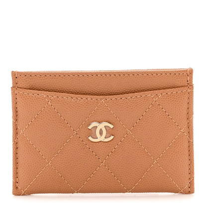 Chanel Caviar Quilted Card Holder Dark Beige 1 of 9