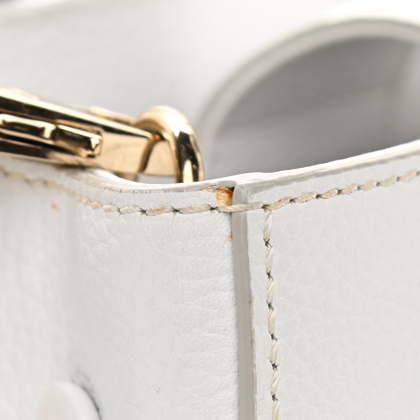 Grained Calfskin Mini Neo Executive Shopper Tote White