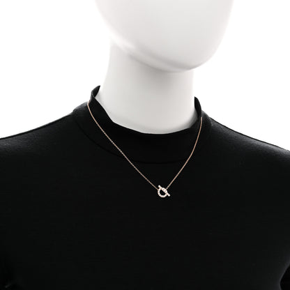 Hermes 18K Rose Gold Diamond Finesse Pendant Necklace 2 of 5