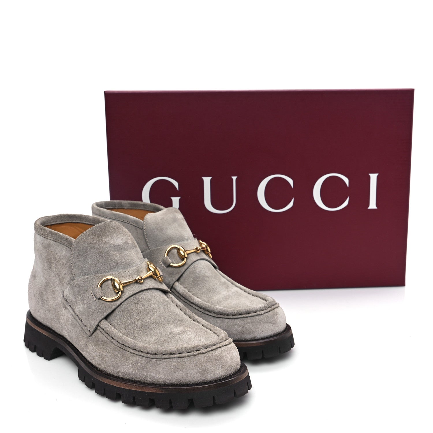 Gucci Suede Horsebit Ankle Boots 38.5 New Fango 9 of 9