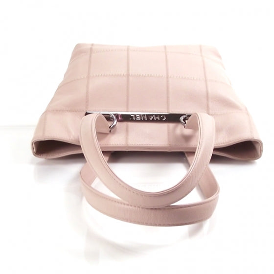 Caviar Square Stitched Tote Pink