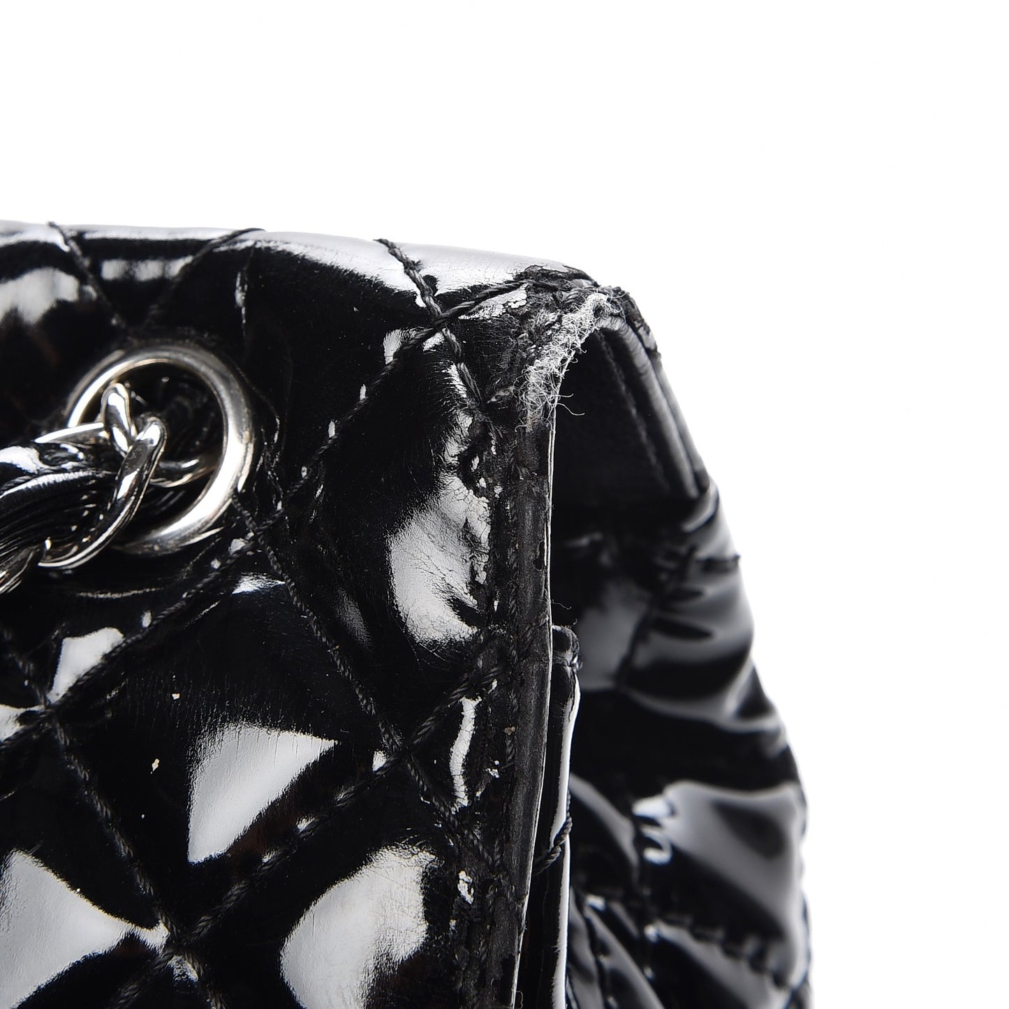 Vinyl Quilted In the Business Flap Bag Black