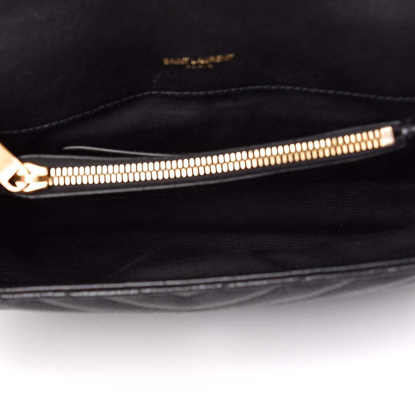 Sheepskin Matelasse Chevron Monogram Medium College Bag Black
