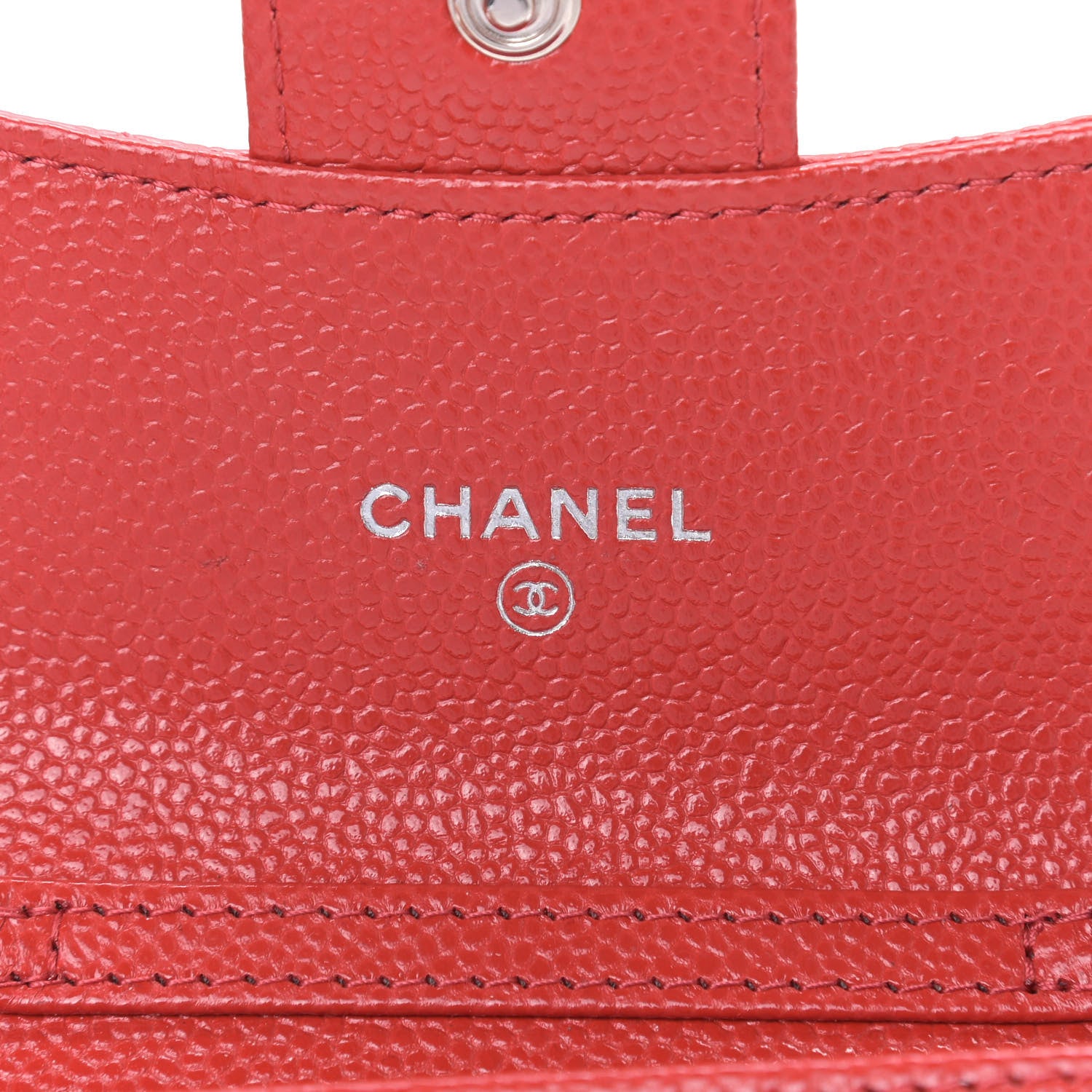 Chanel Caviar Quilted Flap Card Holder On Chain Red 6 of 10