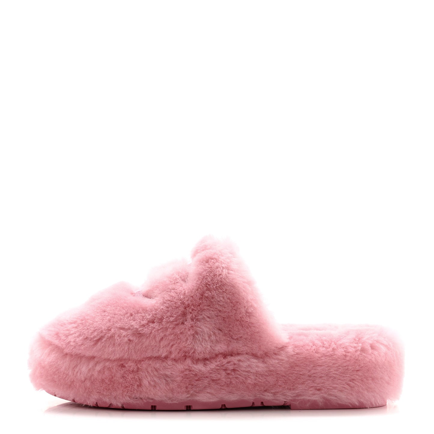 Shearling Lambskin CC Flat Mules 36 Pink