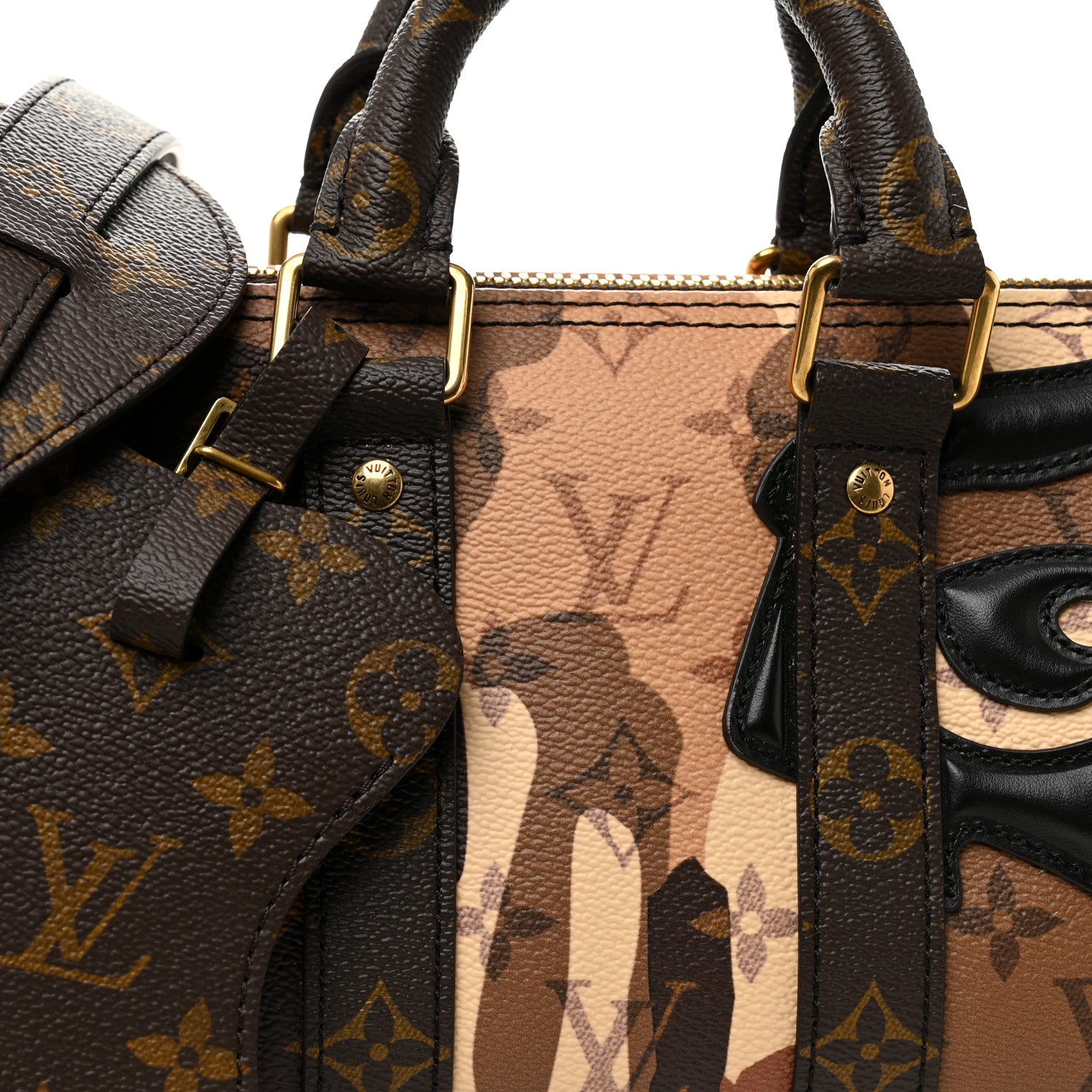 Louis Vuitton Monogram Portrait Keepall Bandouliere 25 Brown