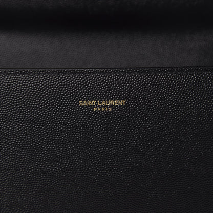 Saint Laurent Grain de Poudre Medium Classic Monogram Cassandra Top Handle Black Rouge Legion 6 of 9