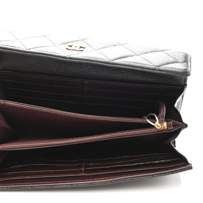 Chanel Caviar Quilted Large Gusset Flap Wallet Black 5 of 14