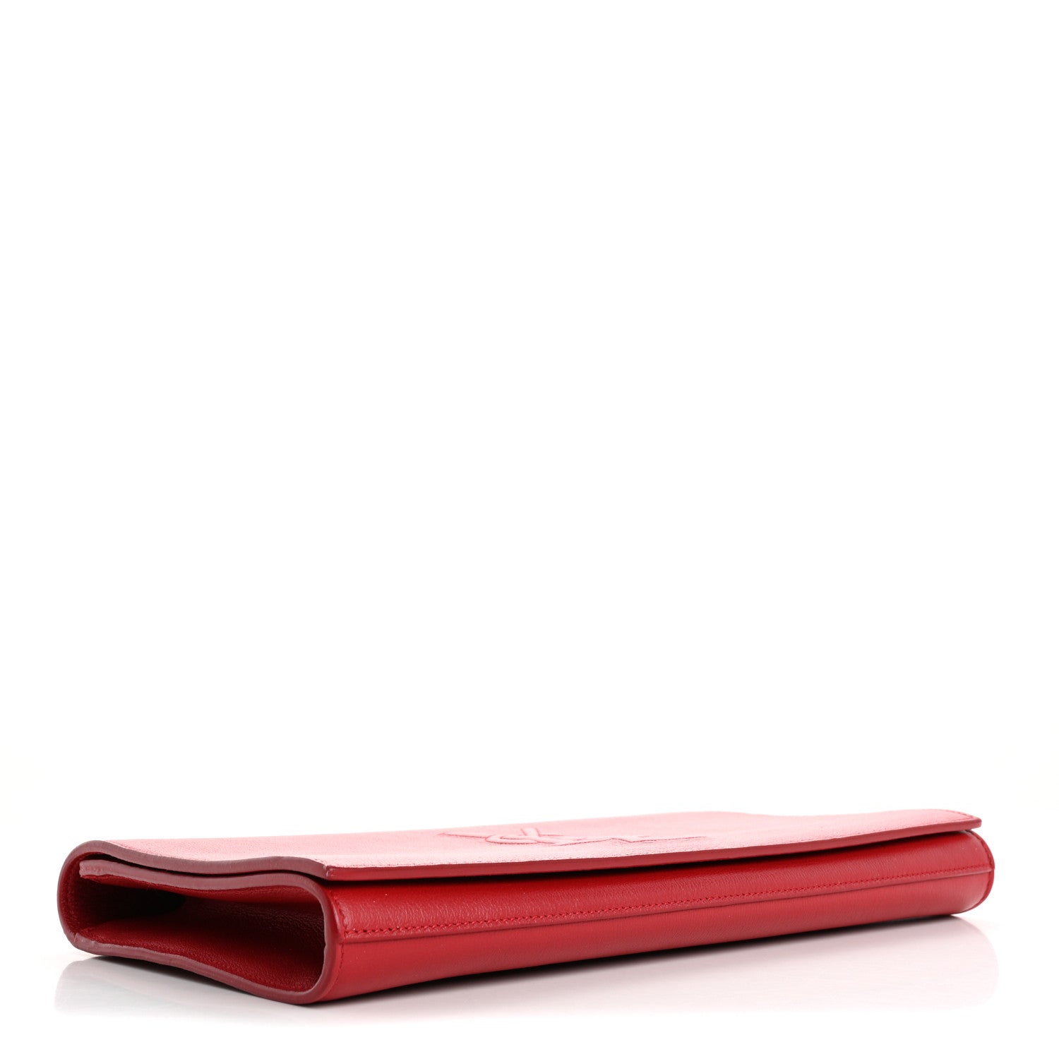 Saint Laurent Calfskin Monogram Large Belle De Jour Clutch Red 4 of 11