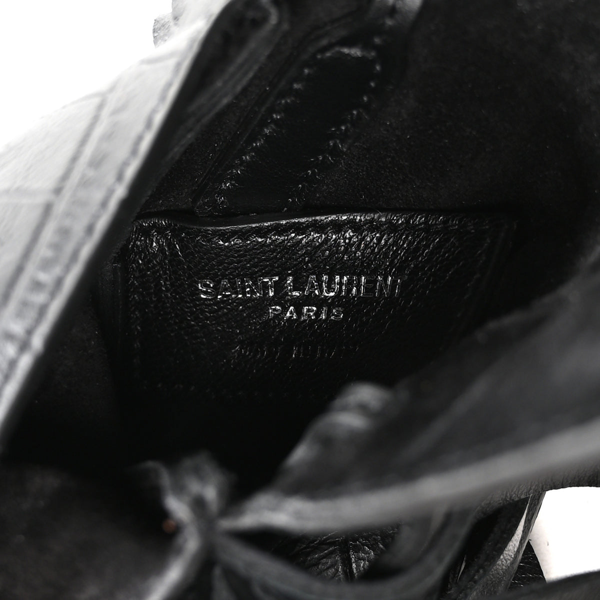 Saint Laurent Suede Fringe Toy Monogram Anita Crossbody Bag Black 6 of 11
