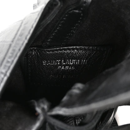 Saint Laurent Suede Fringe Toy Monogram Anita Crossbody Bag Black 6 of 11