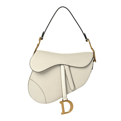 Christian Dior Grained Calfskin Mini Saddle Bag White 1 of 11