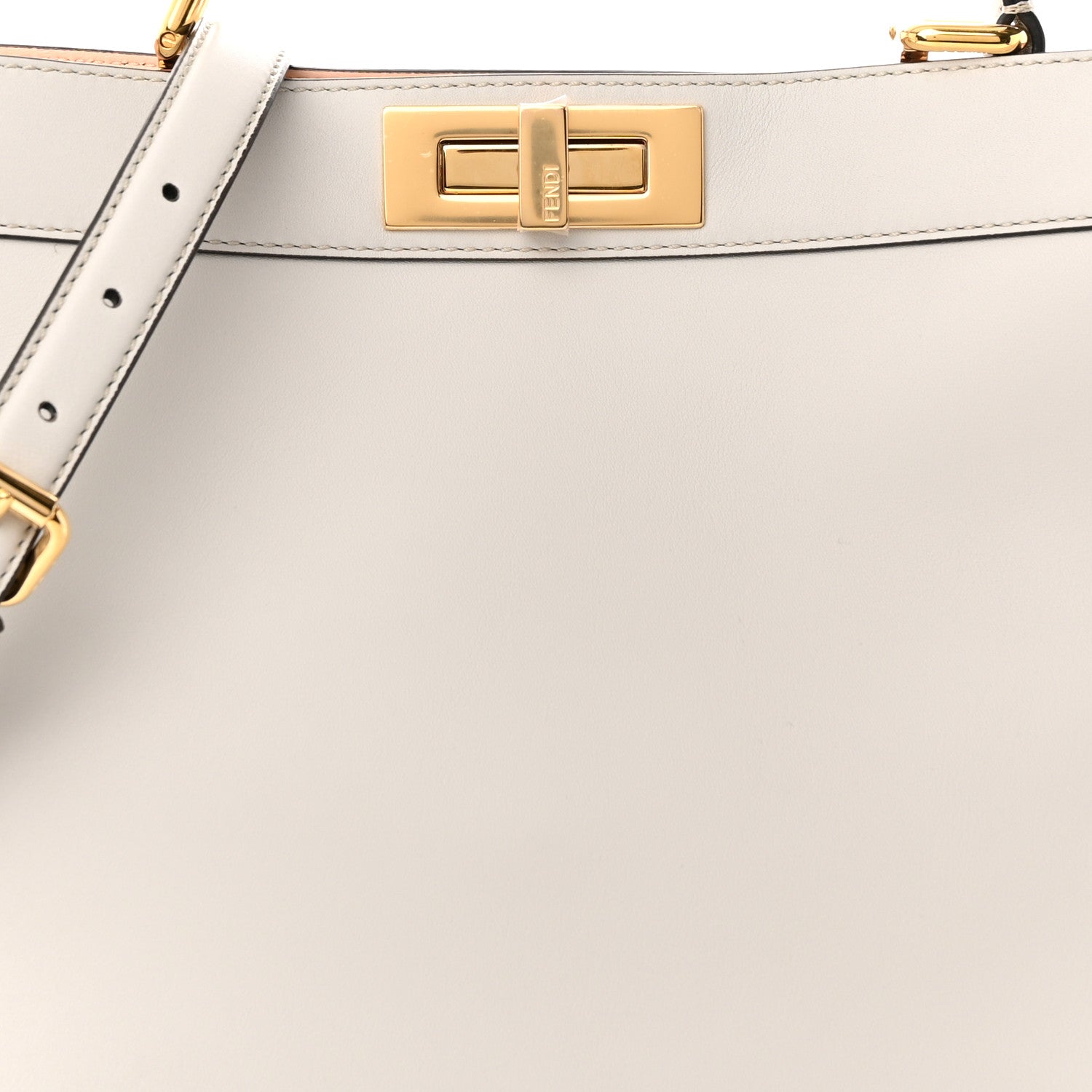 Fendi Vitello Seta Shiny Nappa Medium Peekaboo I SEE U Satchel Ghiaia Light Rose 9 of 14