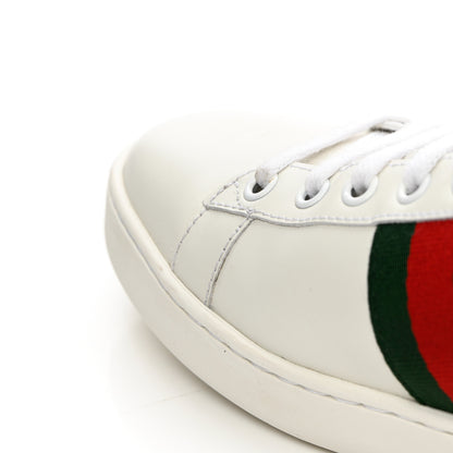 Gucci Calfskin Ayers Bee Embroidered Womens Ace Sneakers 38.5 White Green 12 of 17