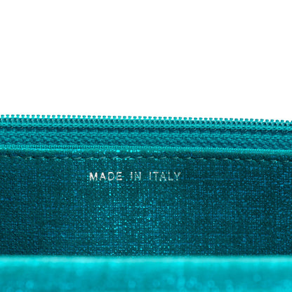Chanel Metallic Calfskin Wallet on Chain WOC Turquoise 7 of 8