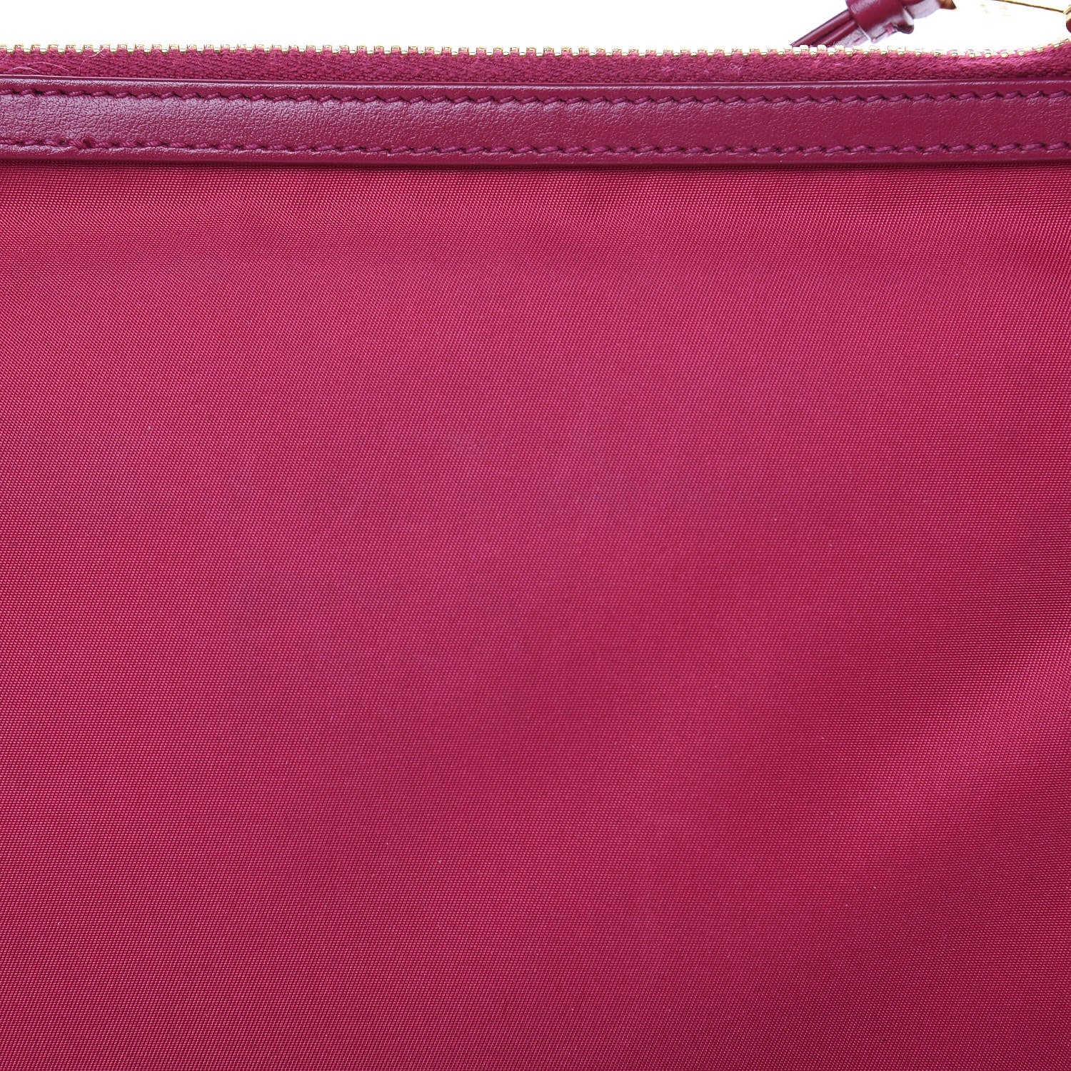 Prada Tessuto Nylon Soft Calf Double Zip Crossbody Bag Ibisco 11 of 11