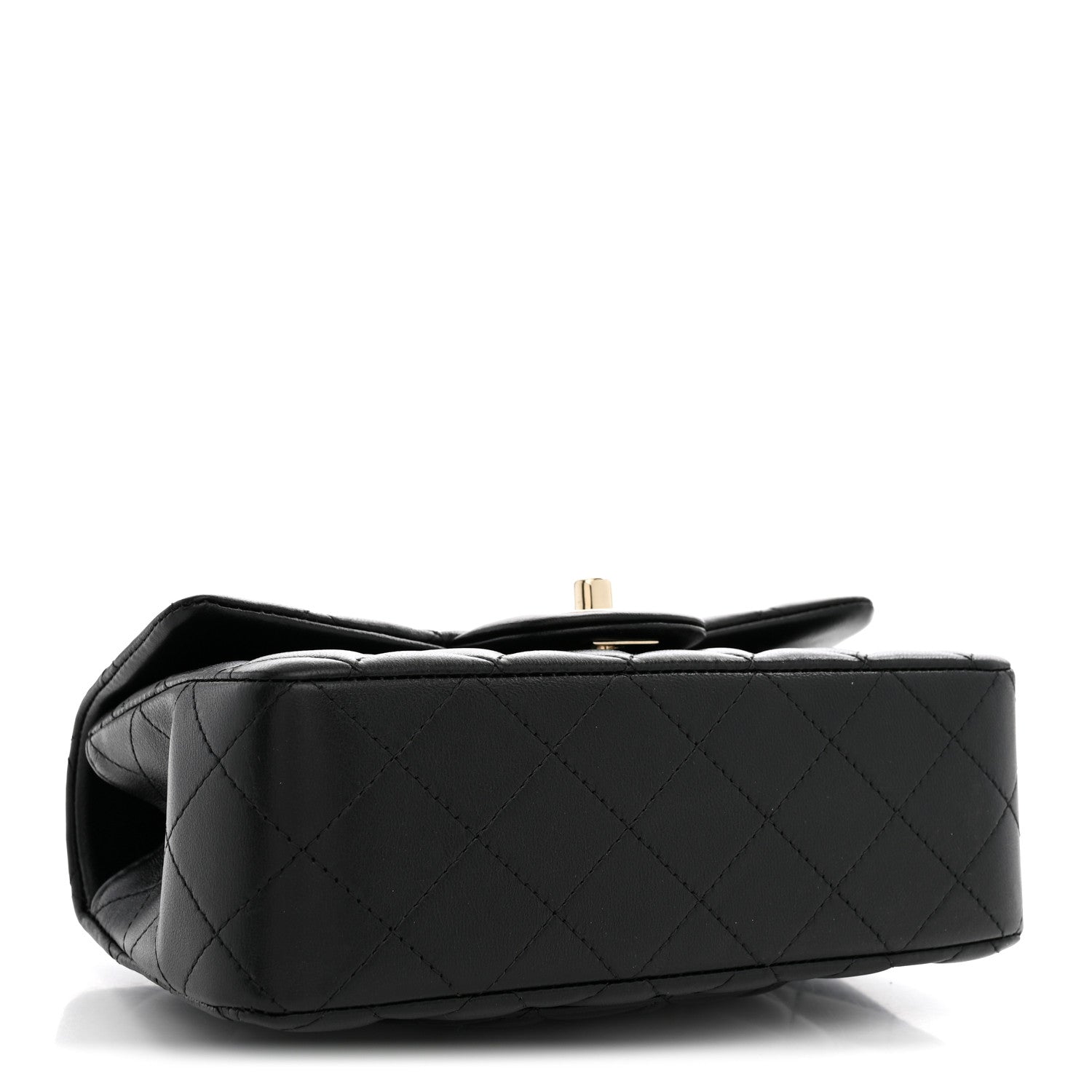 Chanel Lambskin Quilted Mini Top Handle Rectangular Flap Black 4 of 10