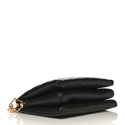 Louis Vuitton Lambskin Embossed Monogram Coussin PM Black 4 of 15