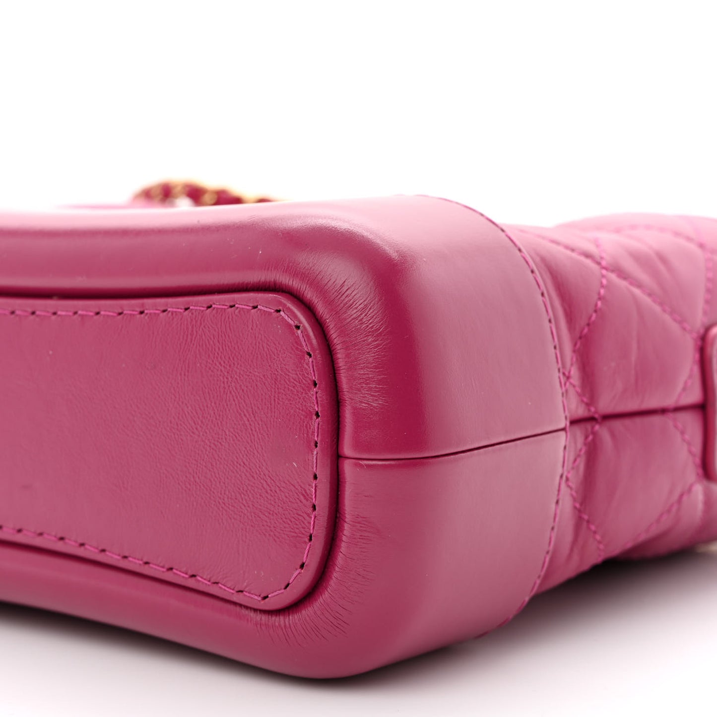 Aged Calfskin Quilted Small Gabrielle Hobo Fuchsia