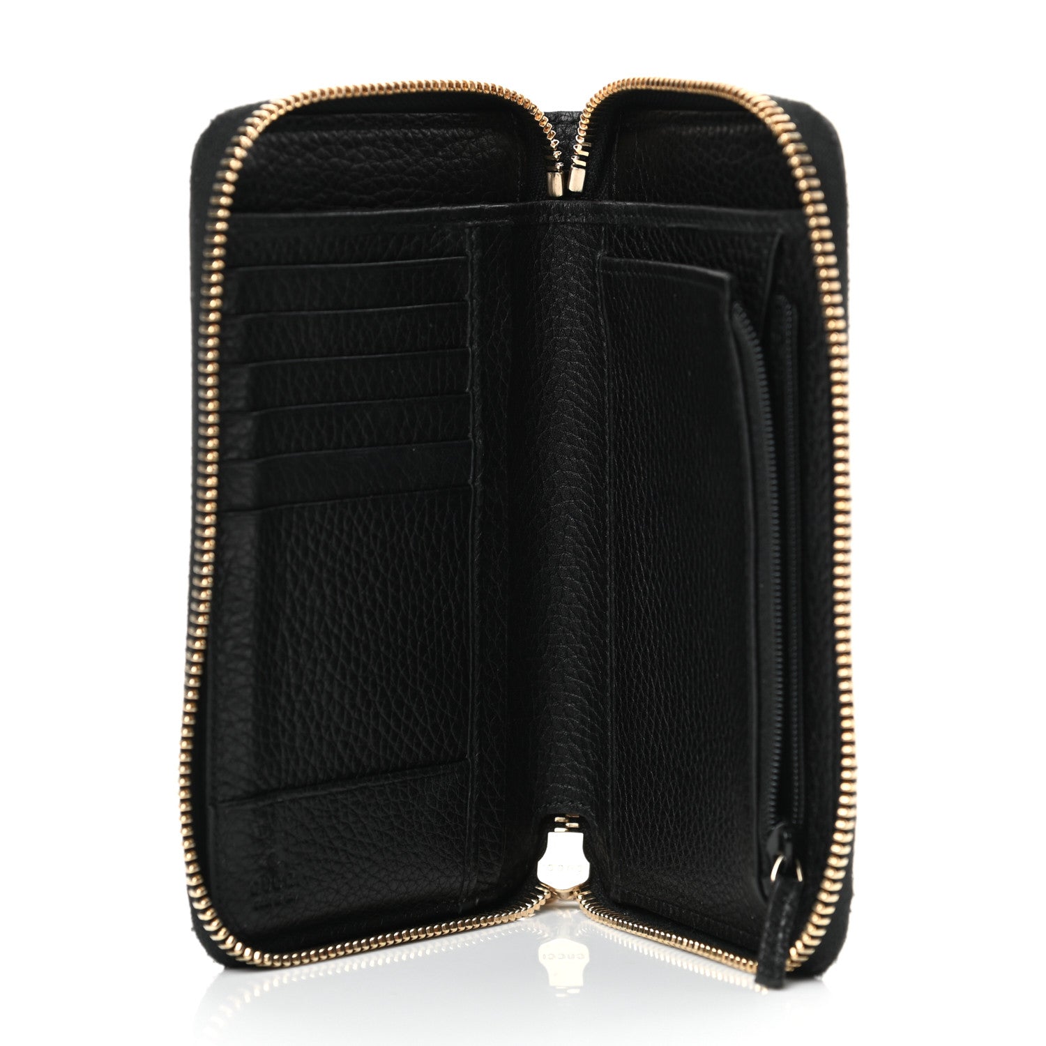 Gucci Pebbled Calfskin Medium Soho Zip Around Wallet Black 6 of 10