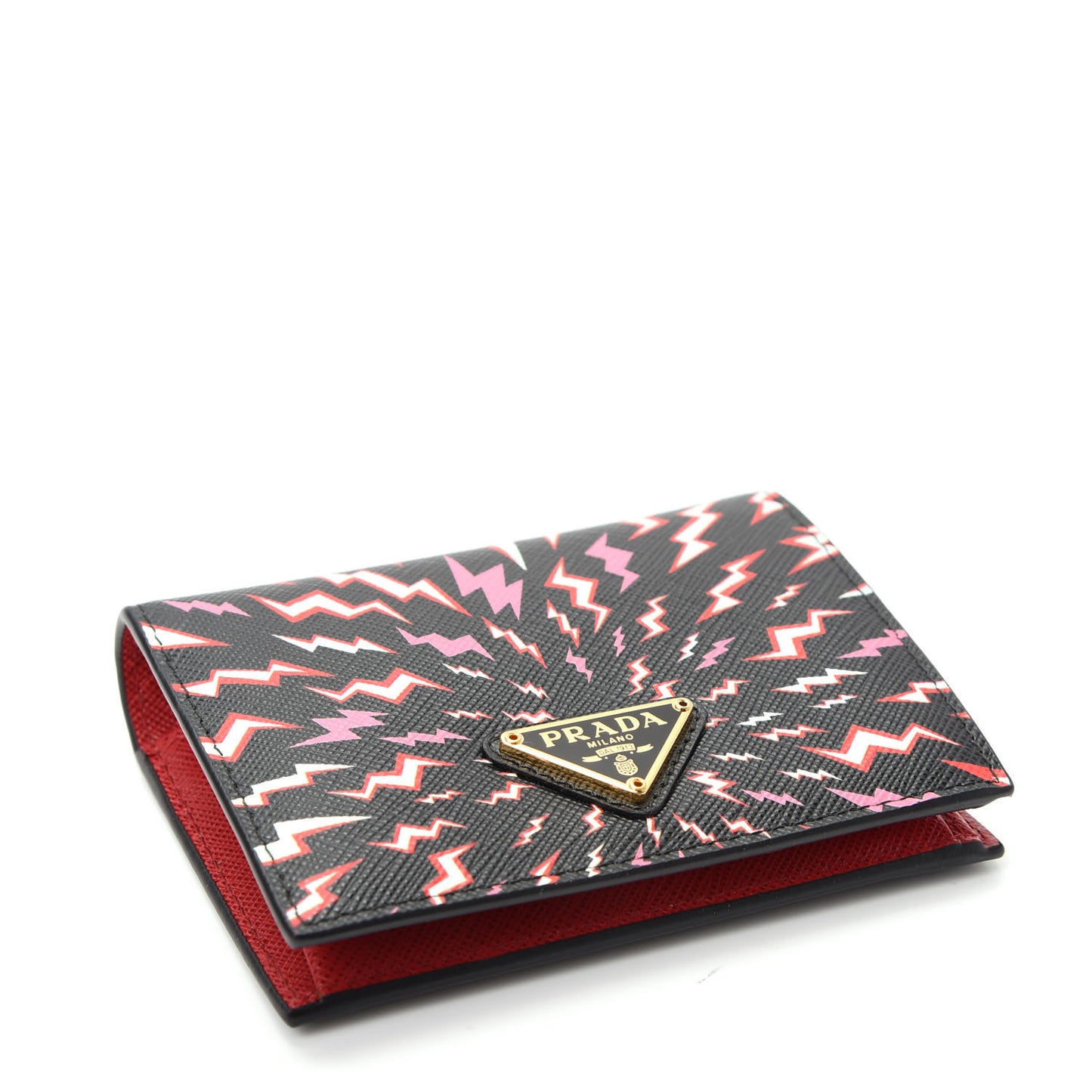 X UNIVERSAL STUDIOS Saffiano Thunder Frankenstein Print Coin Case Card Holder Wallet Lacca