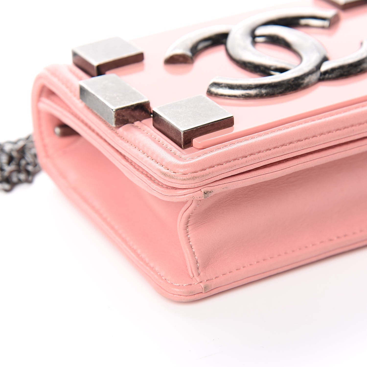 Chanel Lambskin Plexiglass Boy Brick Flap Pink 8 of 14