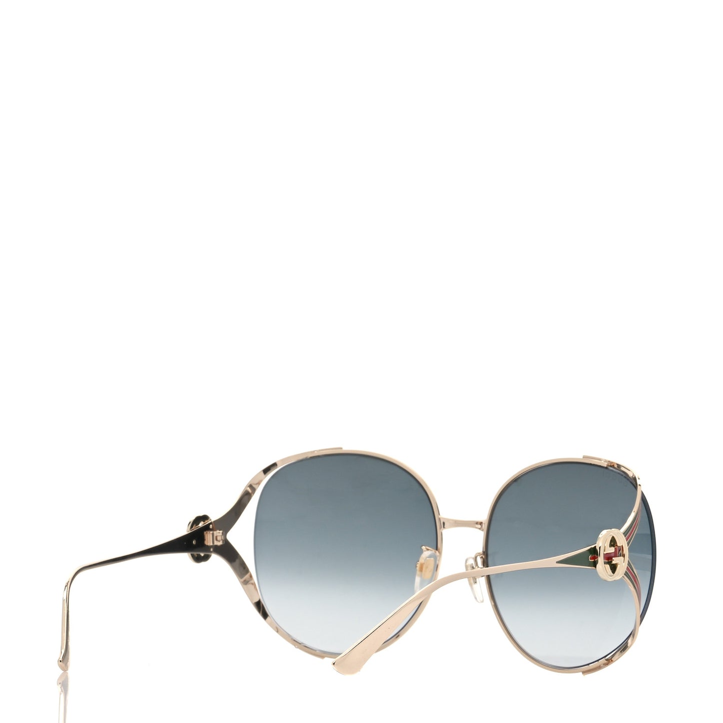Metal Oversized Round Frame GG0225S Sunglasses Gold