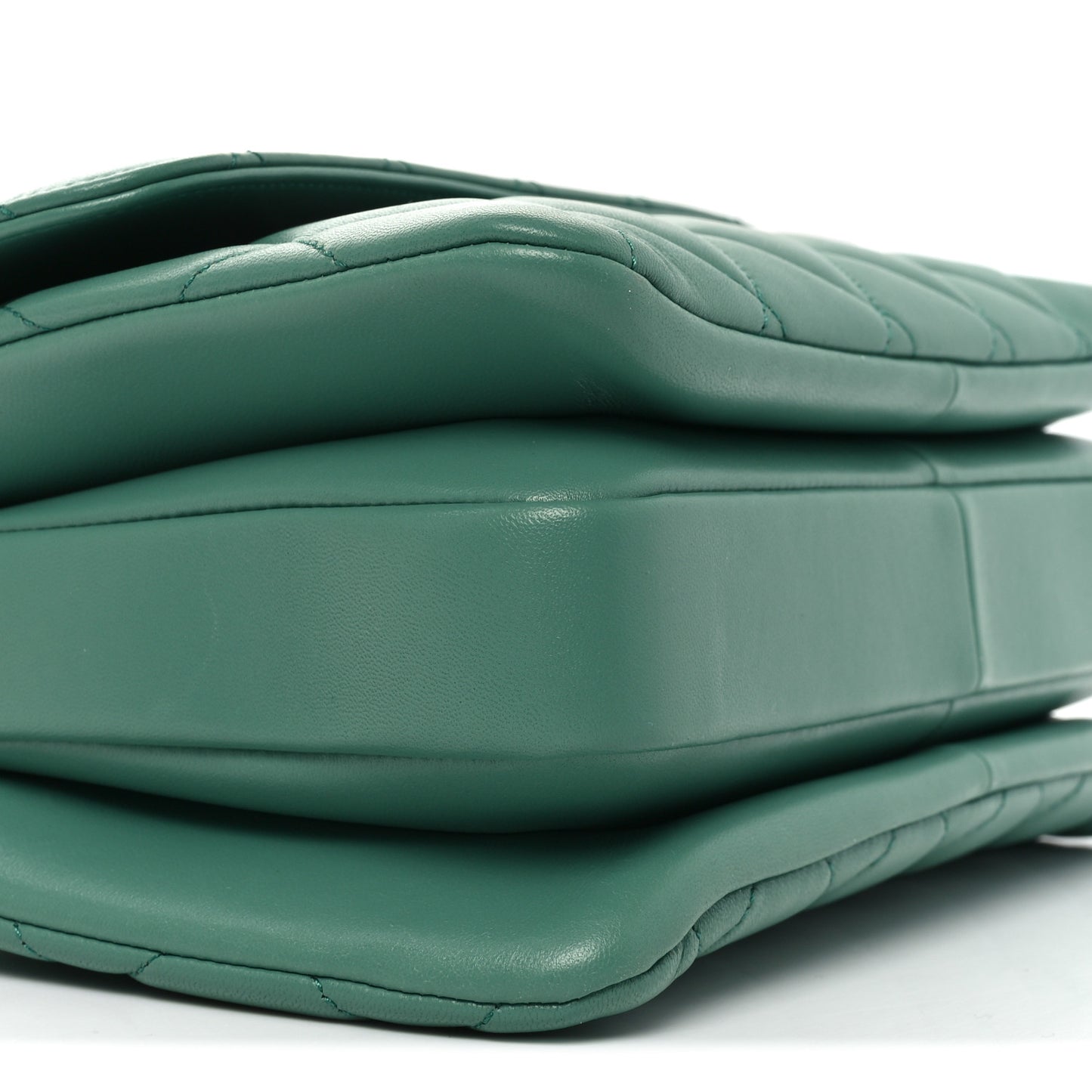 Lambskin Quilted Small Trendy CC Flap Dual Handle Bag Green