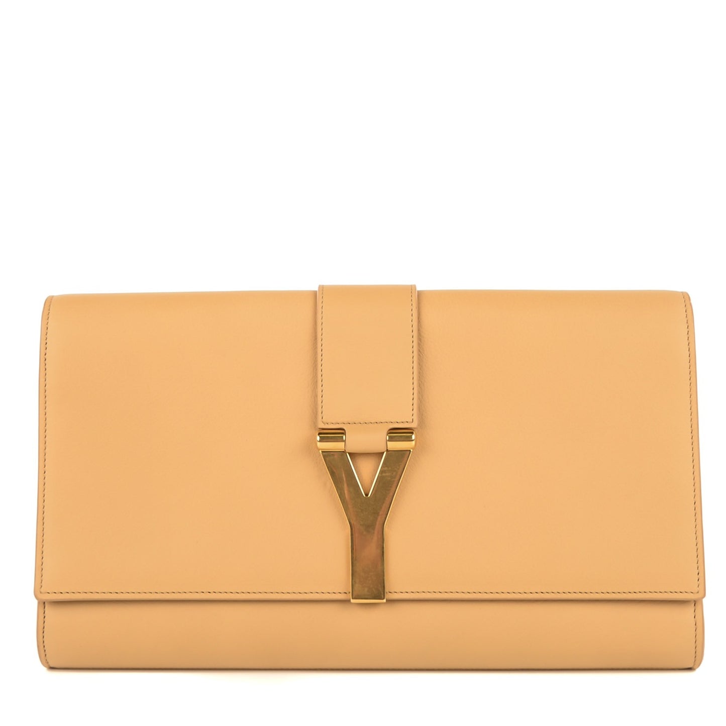 Calfskin Y Ligne Clutch Natural